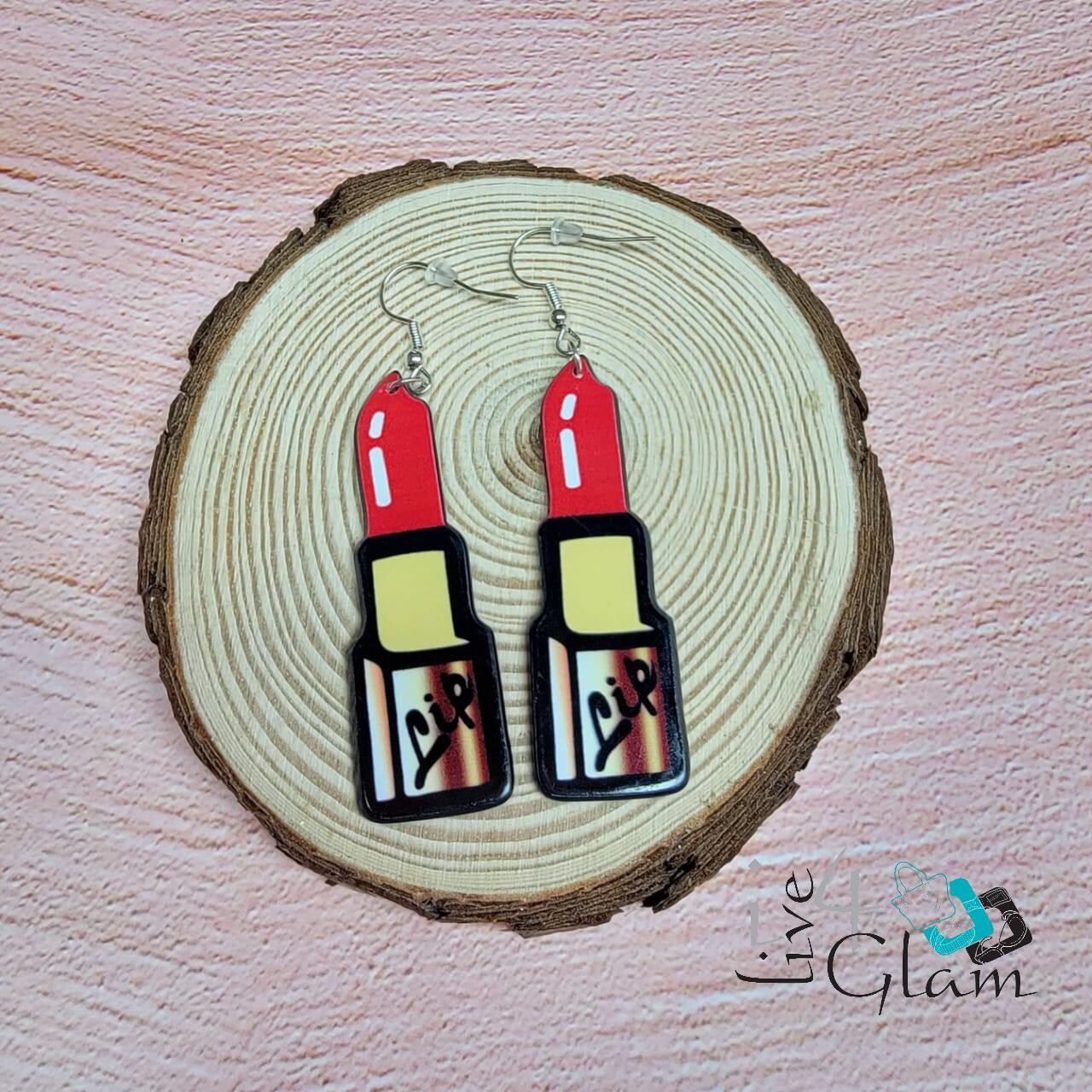 Hand Made Hanging Earring Lipstick