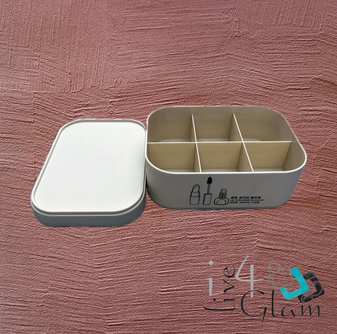 Small Nail Polish Beauty Storage Container, Color: Beige