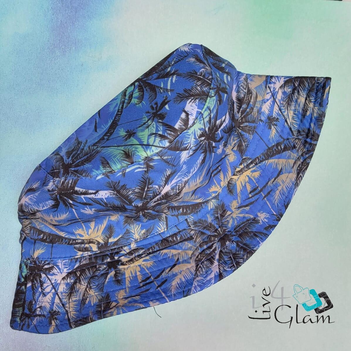  Reversible Palm Tree Bucket Hat, Color: Blue