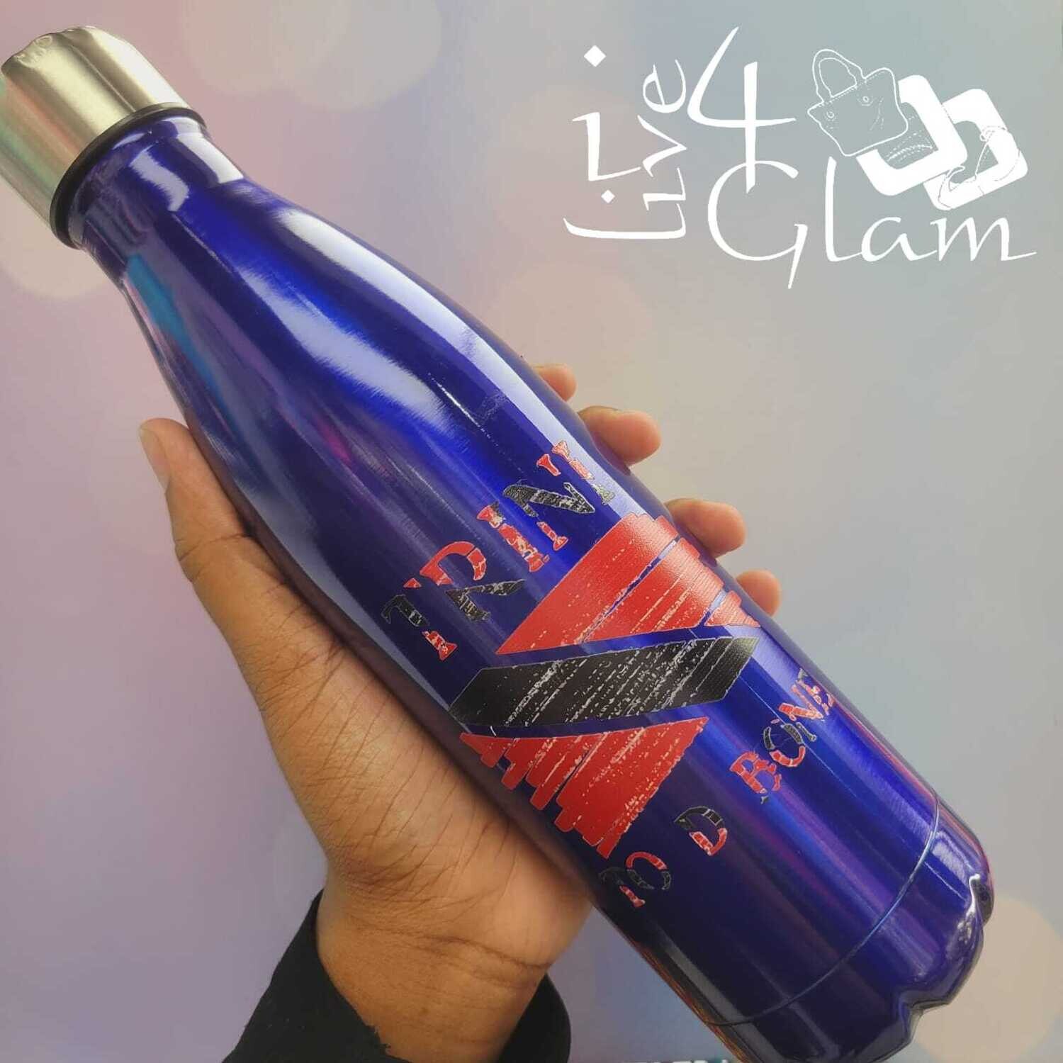 Trinidad and Tobago Insulated Water Bottle Blue