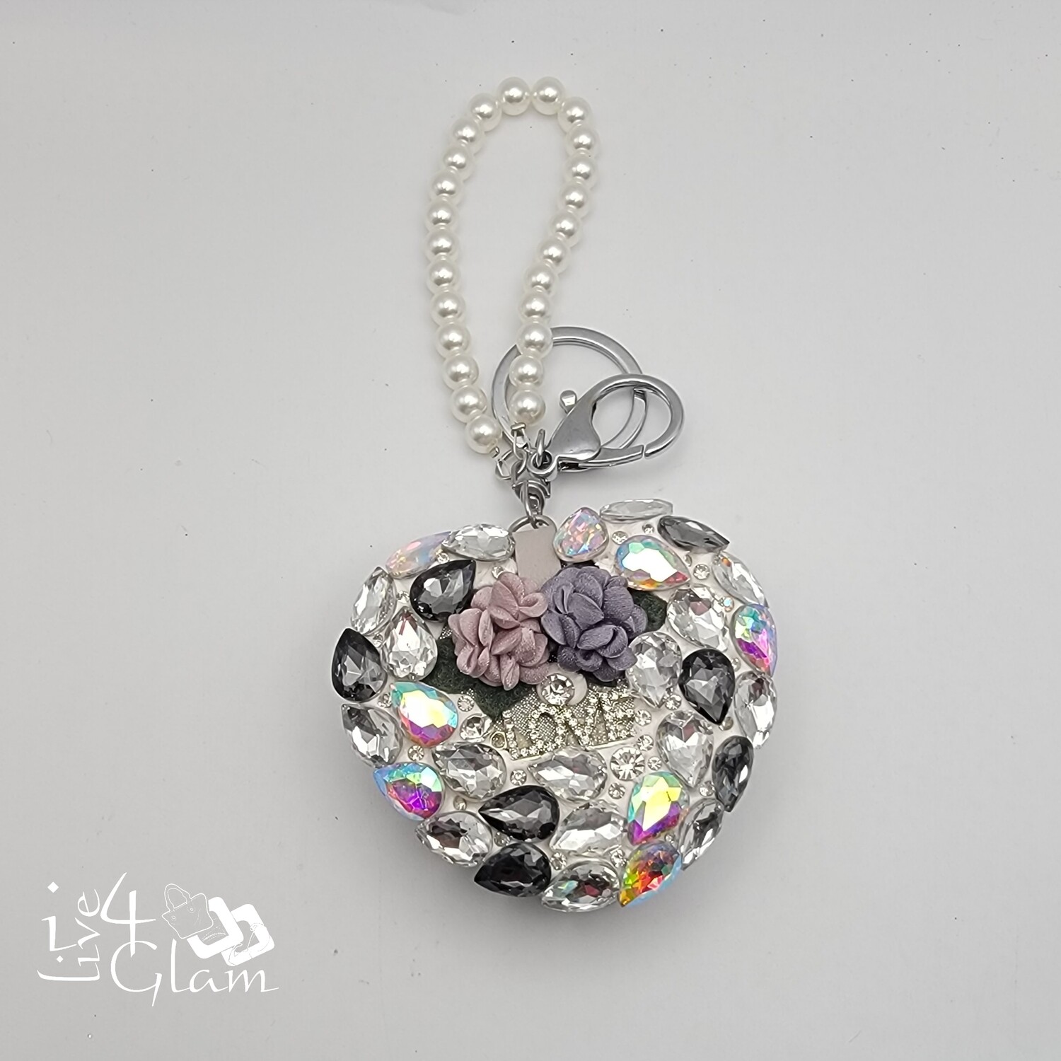 Heart Crystal Mirror, Color: Gray