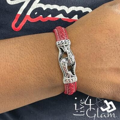 Bali Stainless Steel Leather Bracelet