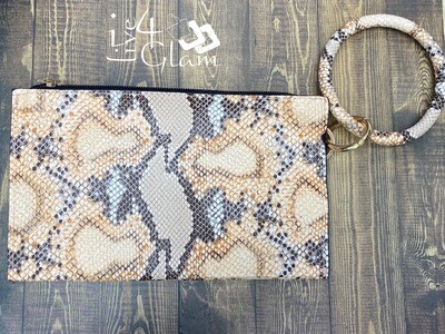 Pattern Wristlet w Keychain