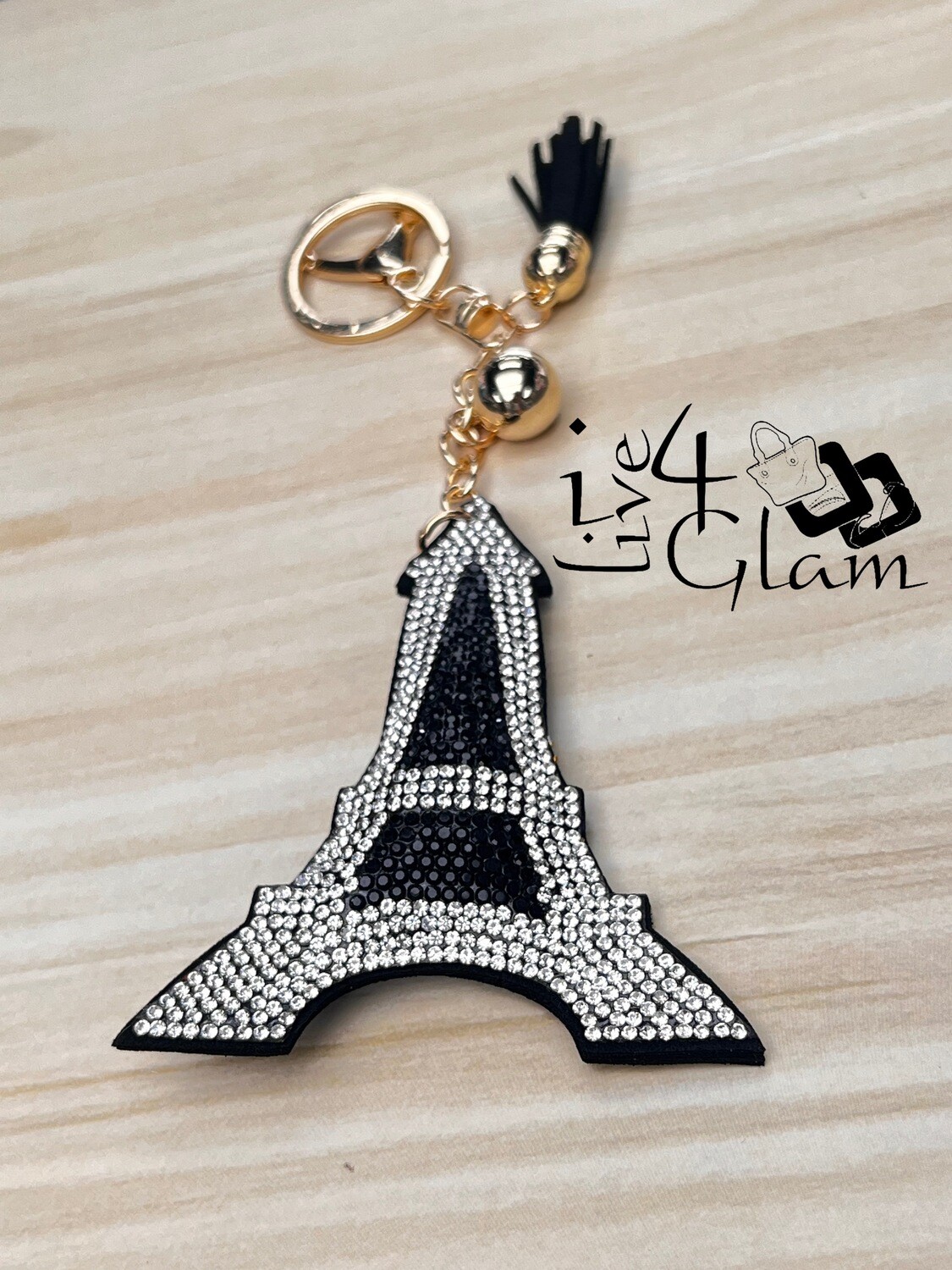 Rhinestone Eiffel Tower Keychain