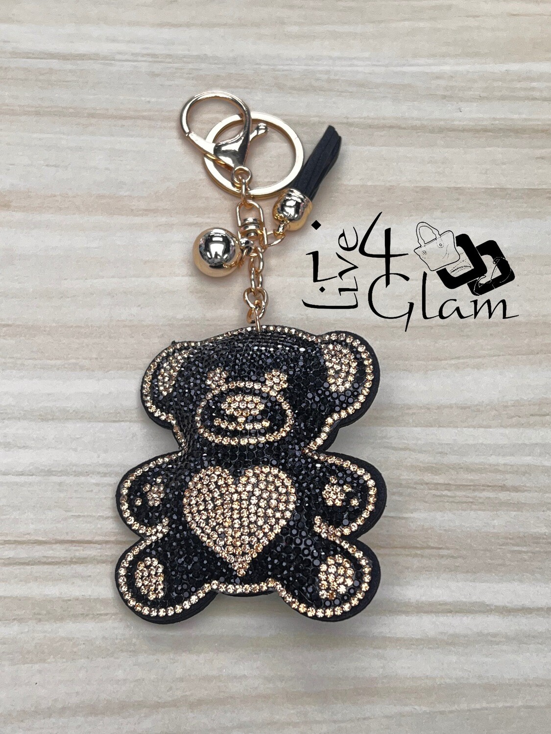 Rhinestone Teddy Bear Keychain