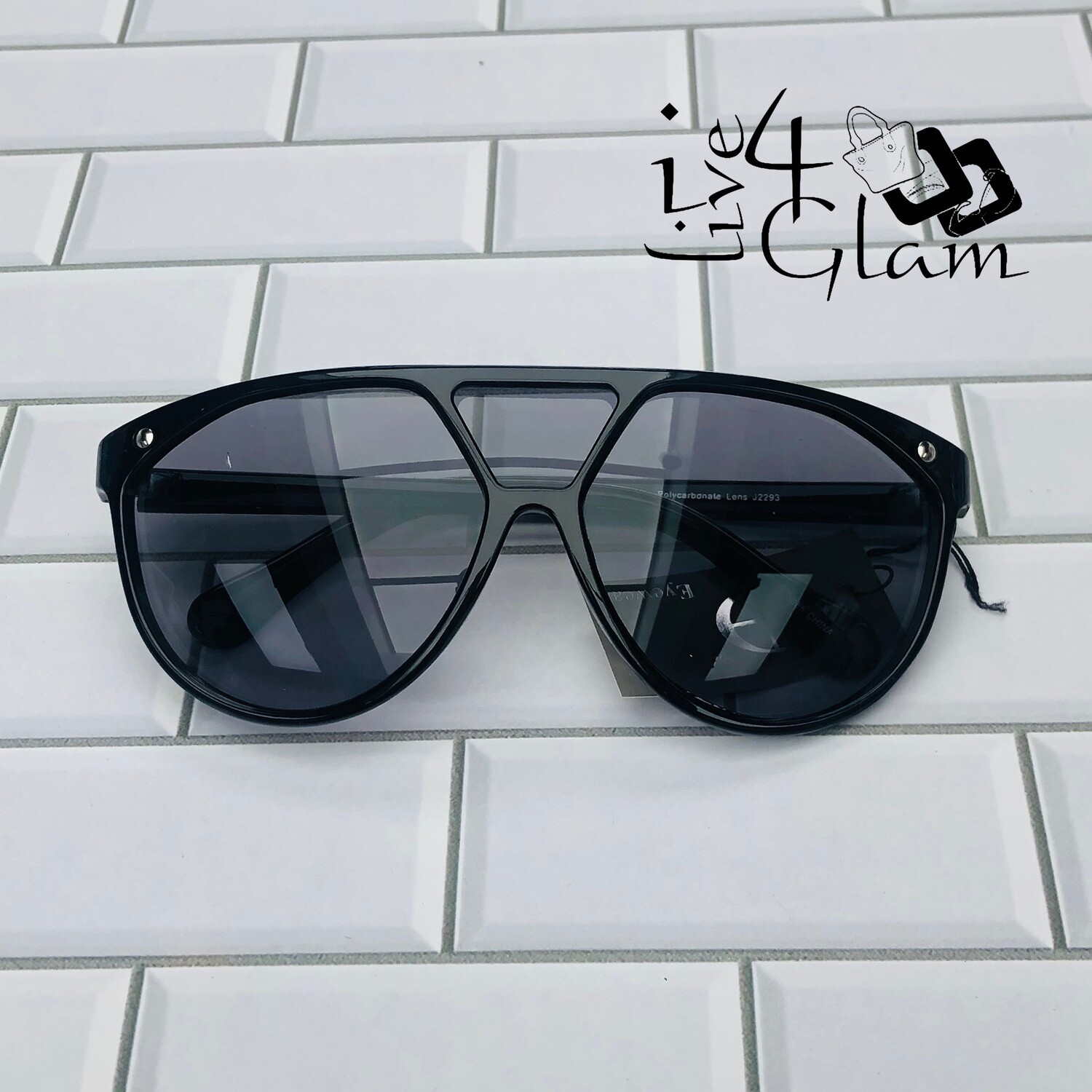 Shield Aviator Sunglasses, Color: Black