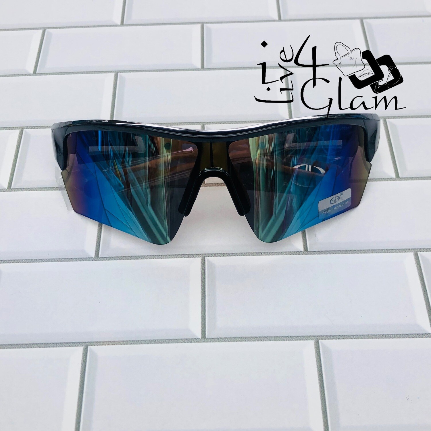 Mirrored Sporty Sunglasses , Color: Blue