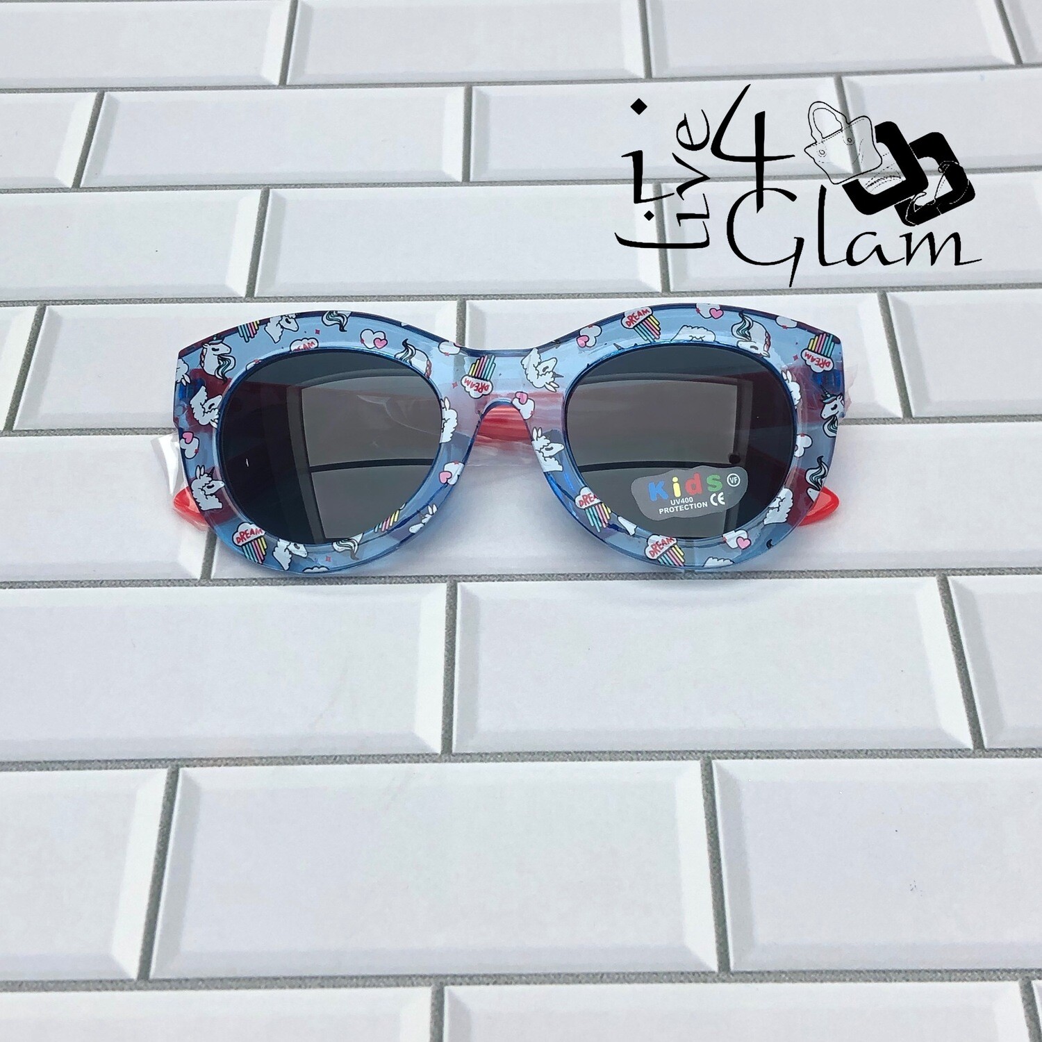 Kid&#39;s Clear Unicorn Sunglasses , Color: Blue