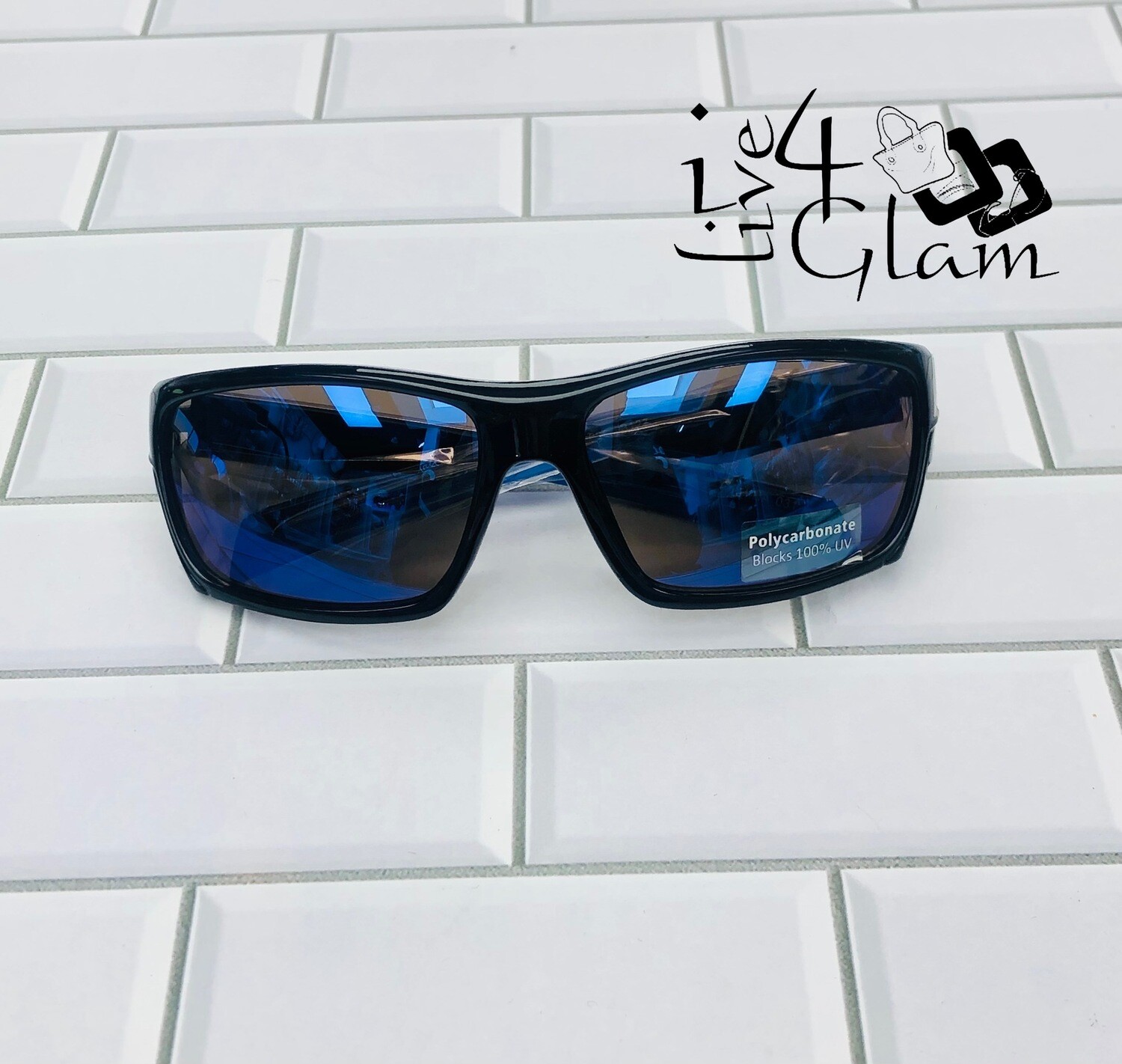 Men&#39;s Polarized Wrap Sunglasses , Color: Blue