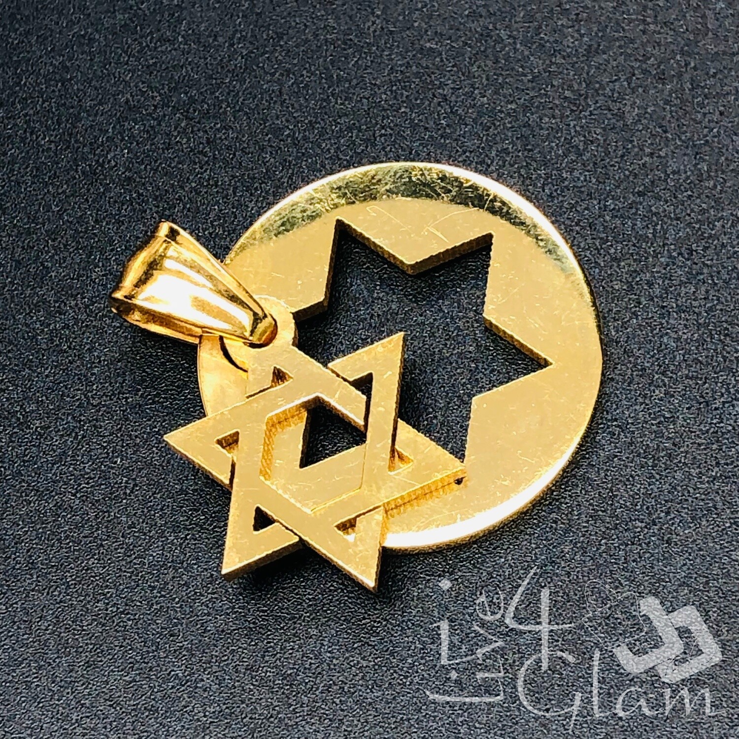 Stainless Steel Star of David Circle Pendant