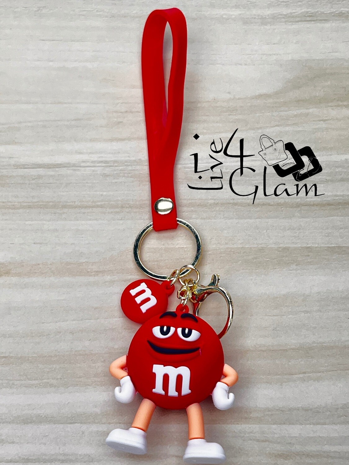 M&amp;M Keychain, Color: Red
