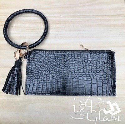 Snake Print Wristlet w Keychain