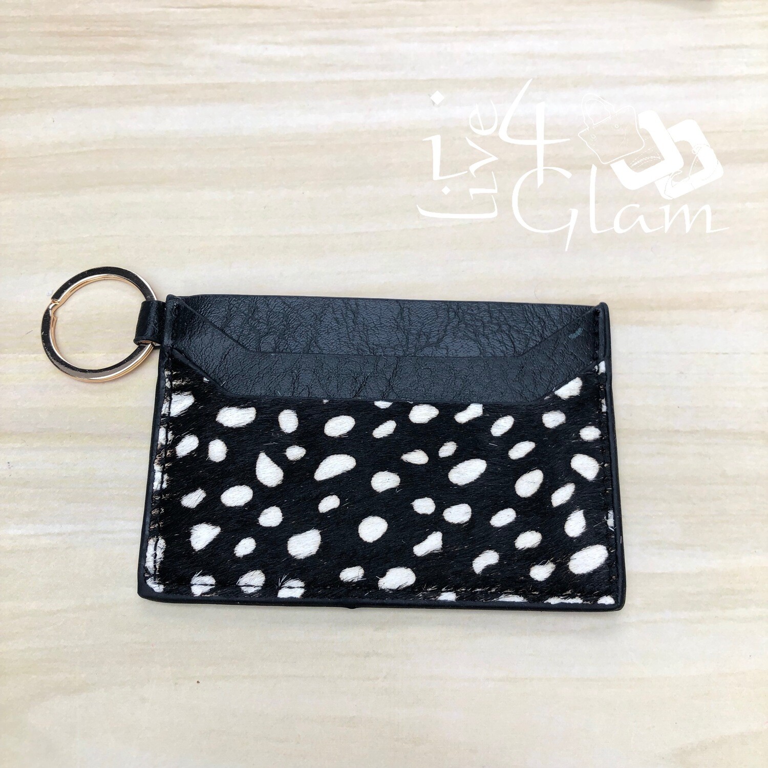 Mini Pattern Cardholder, Color: Black/White