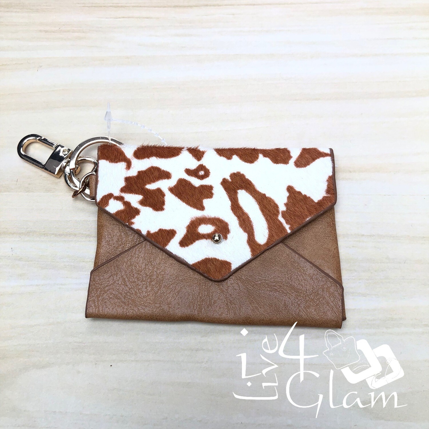 Cow Pattern Cardholder w  Keychain