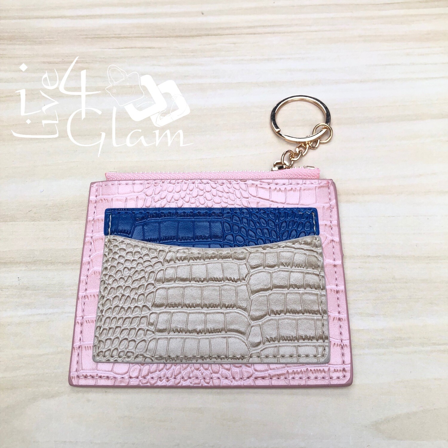 Snake Pattern Cardholder, Color: Pink