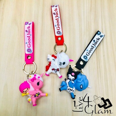 Character w Unicorn Keychain