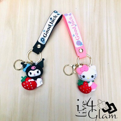 Hello Kitty w Strawberry Keychain