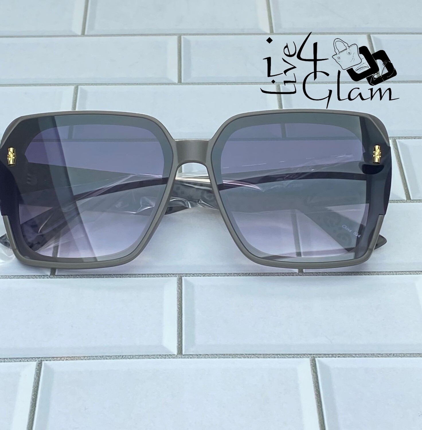 Oversized Square Sunglasses, Color: Gray