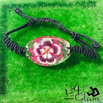 Real Flower Oval Pink Bracelet