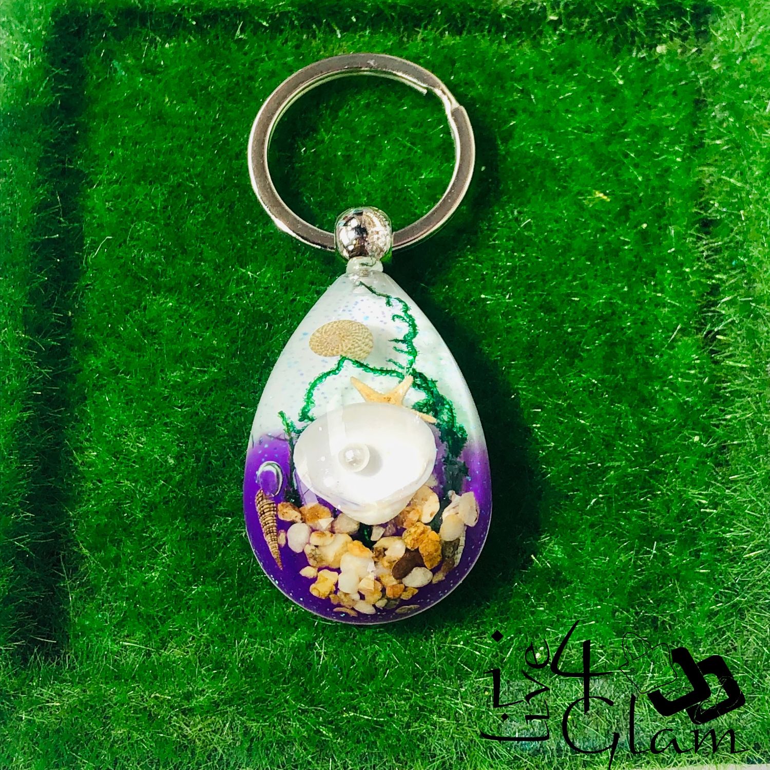 Seashell Teardrop Shape Keychain