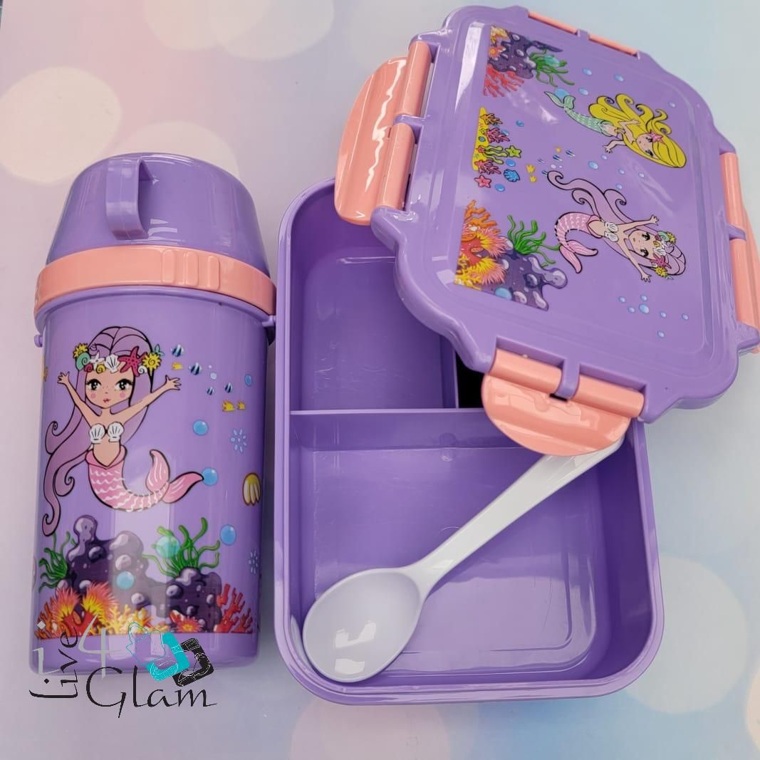 Character Bowl and Bottle Set, Style: Mermaid