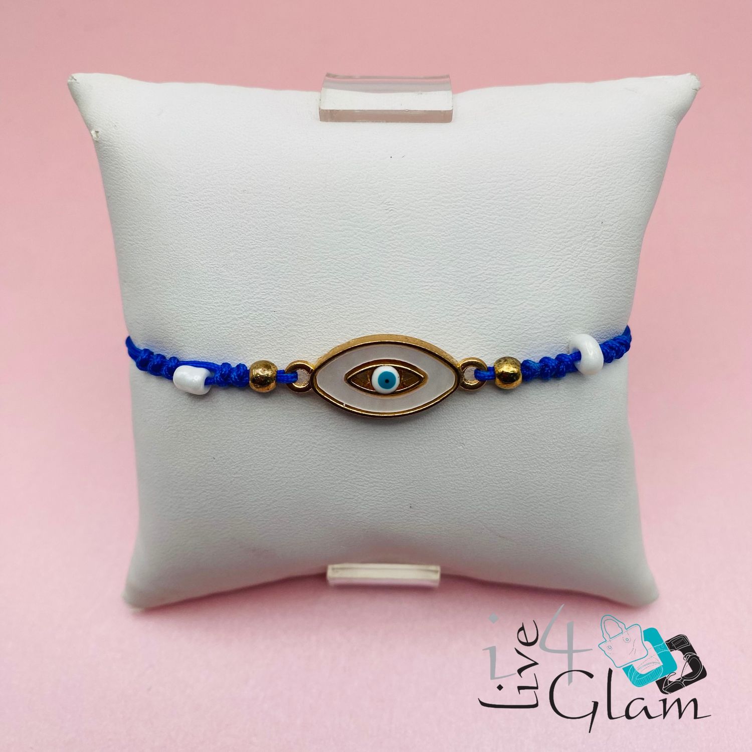 Mother of Pearl Eye String Bracelet, Color: Blue