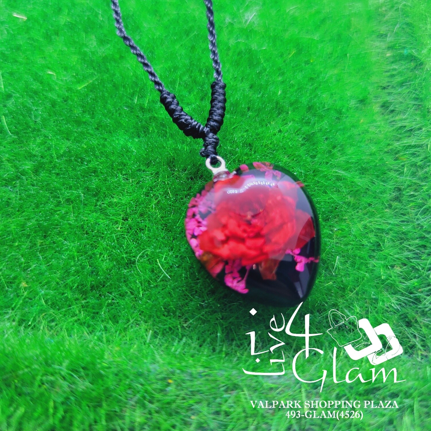 Real Flower Chain Rose Small, Color: Black
