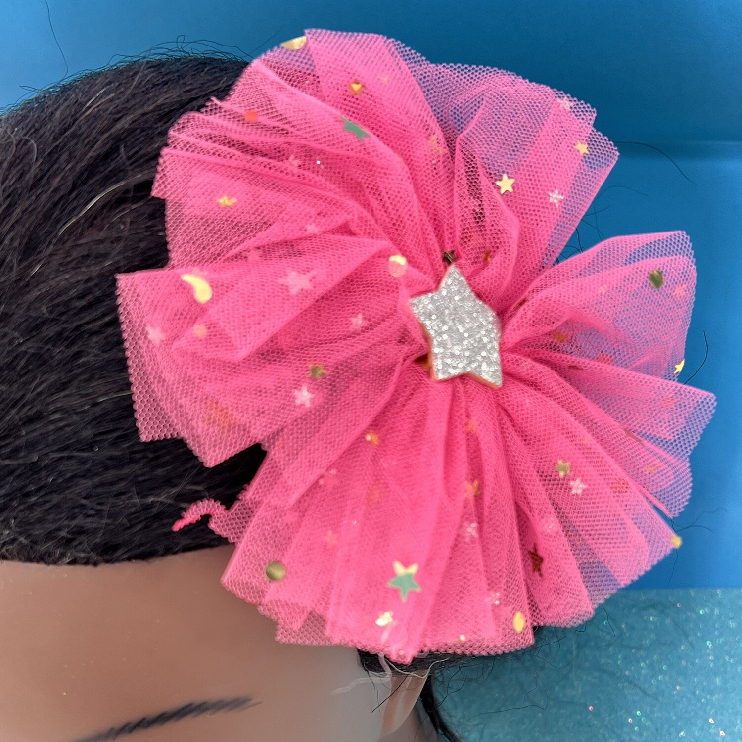 Mesh Star Hair Clip, Color: Pink