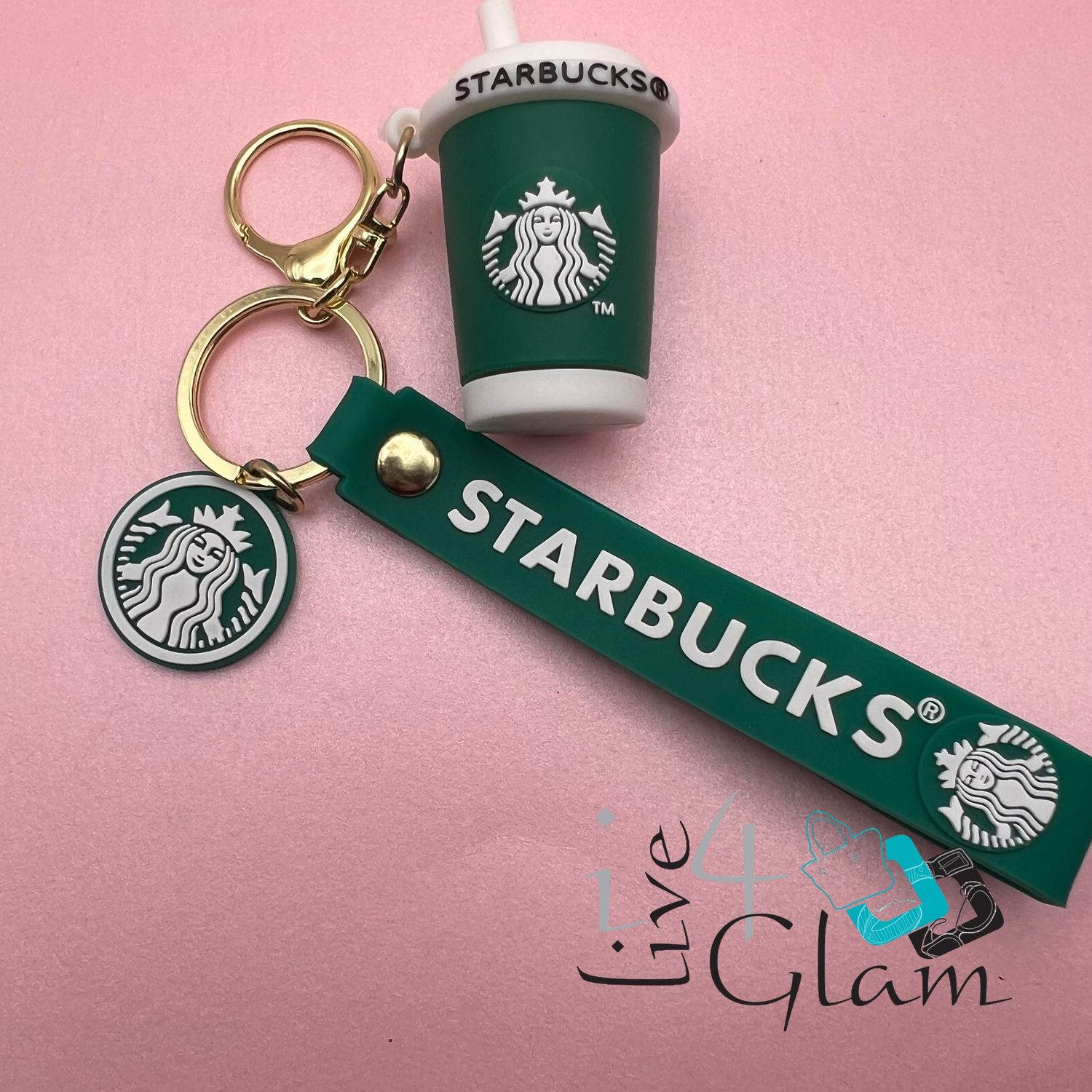 StarBucks Cup Key Chain, Color: Green