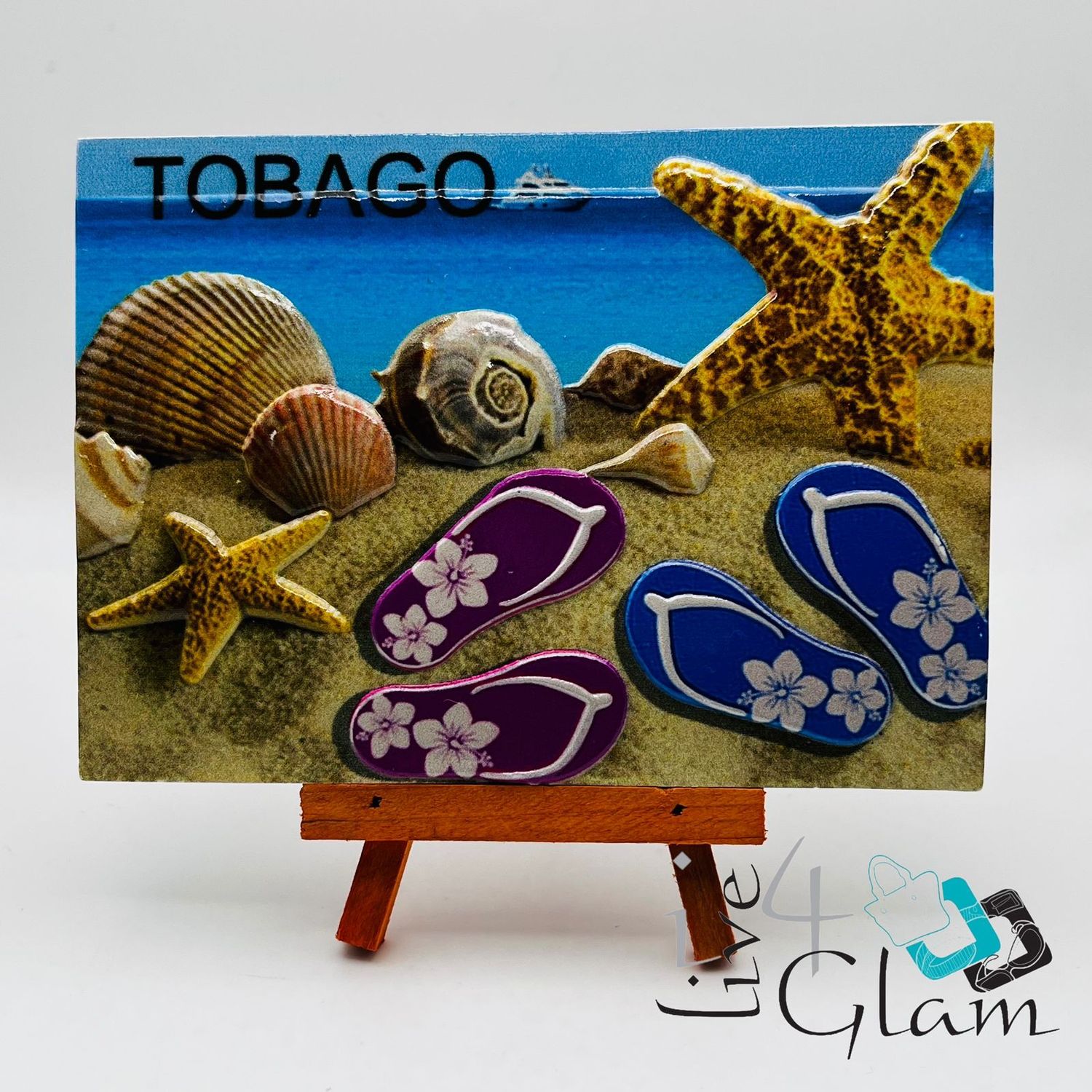 Tobago Plaque w Easel, Style: Style 1