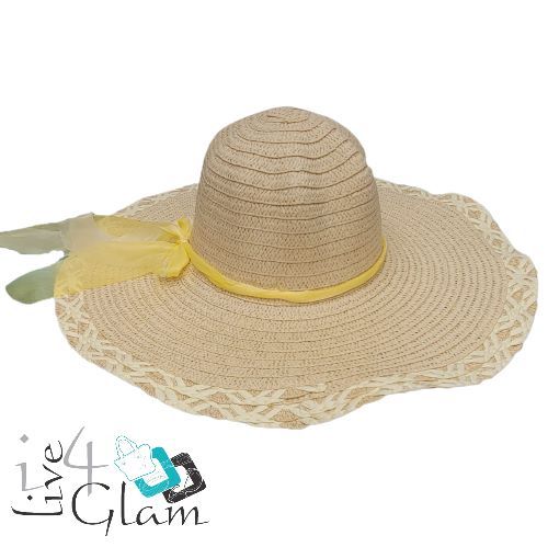 Ladies Fancy Beach Hat, Color: Beige