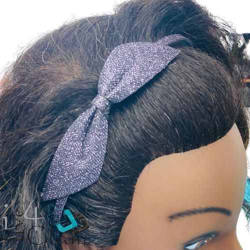 Bow Glitter Fabric Headband, Color: Black