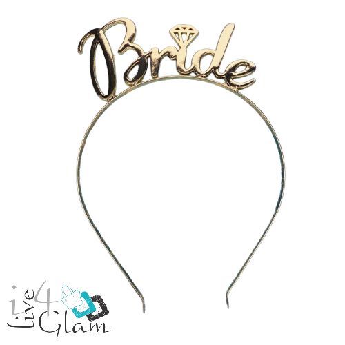 Bride Headband, Color: Gold Tone