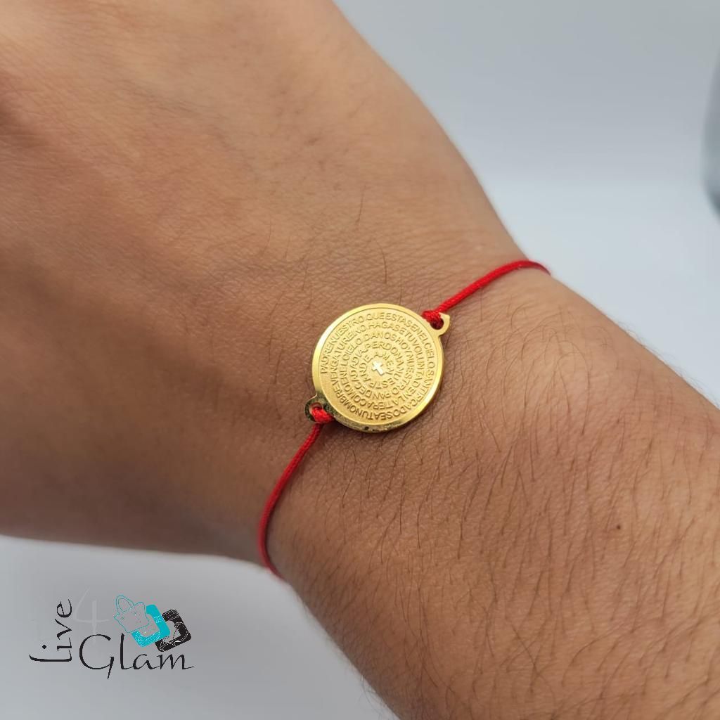 Prayer Pull String Bracelet, Color: Gold