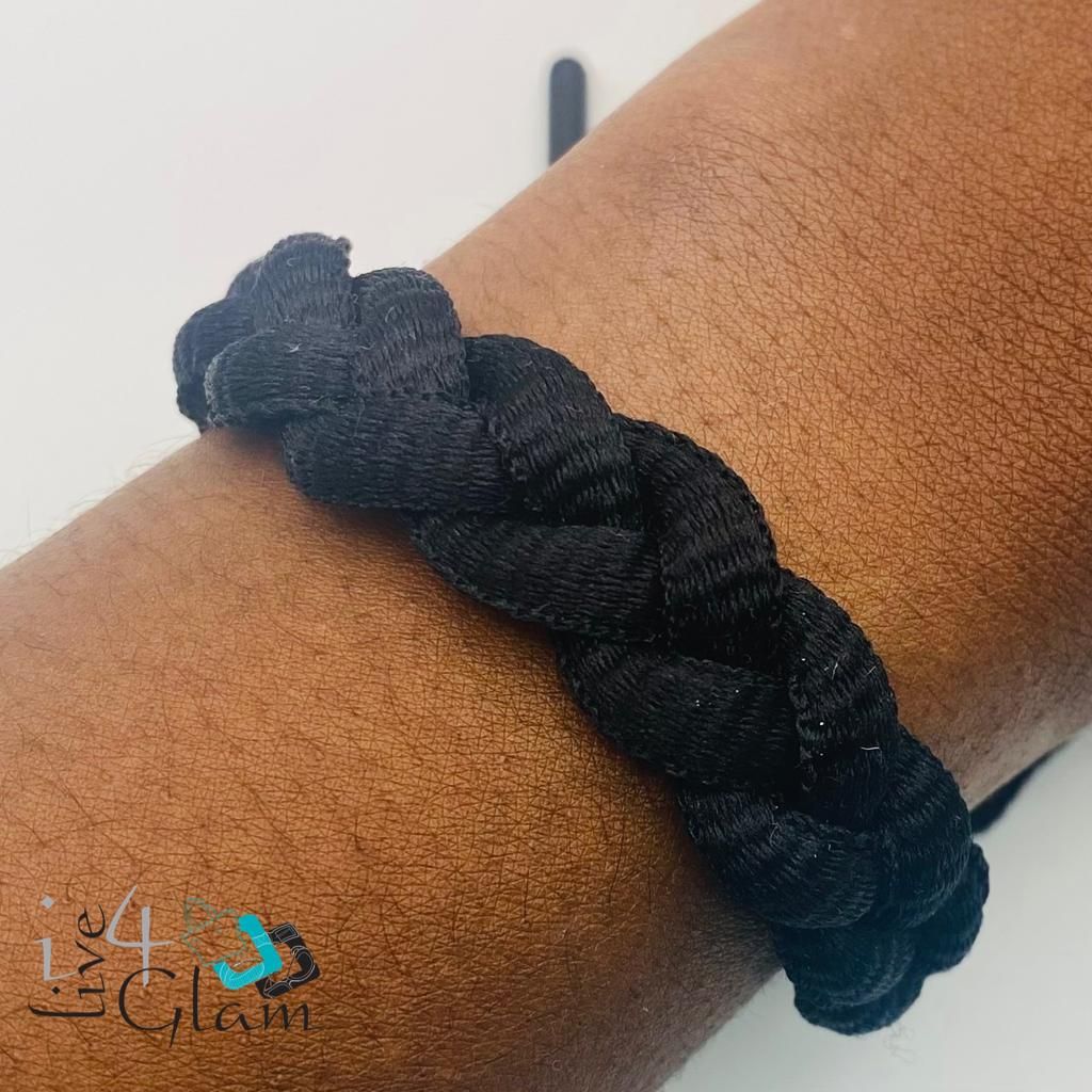 Fabric Braided Handband, Color: Black