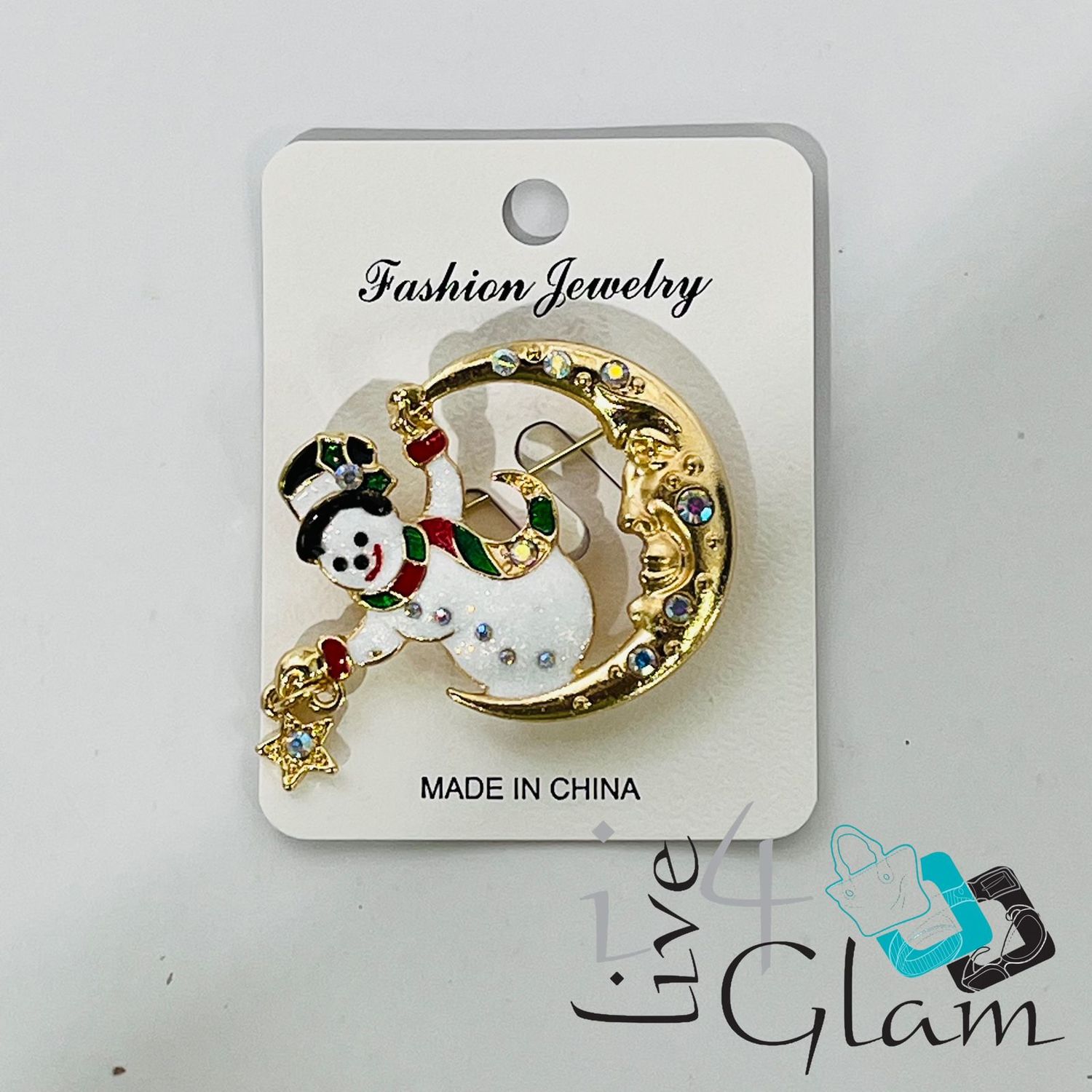 Snowman Broach, Style: Moon