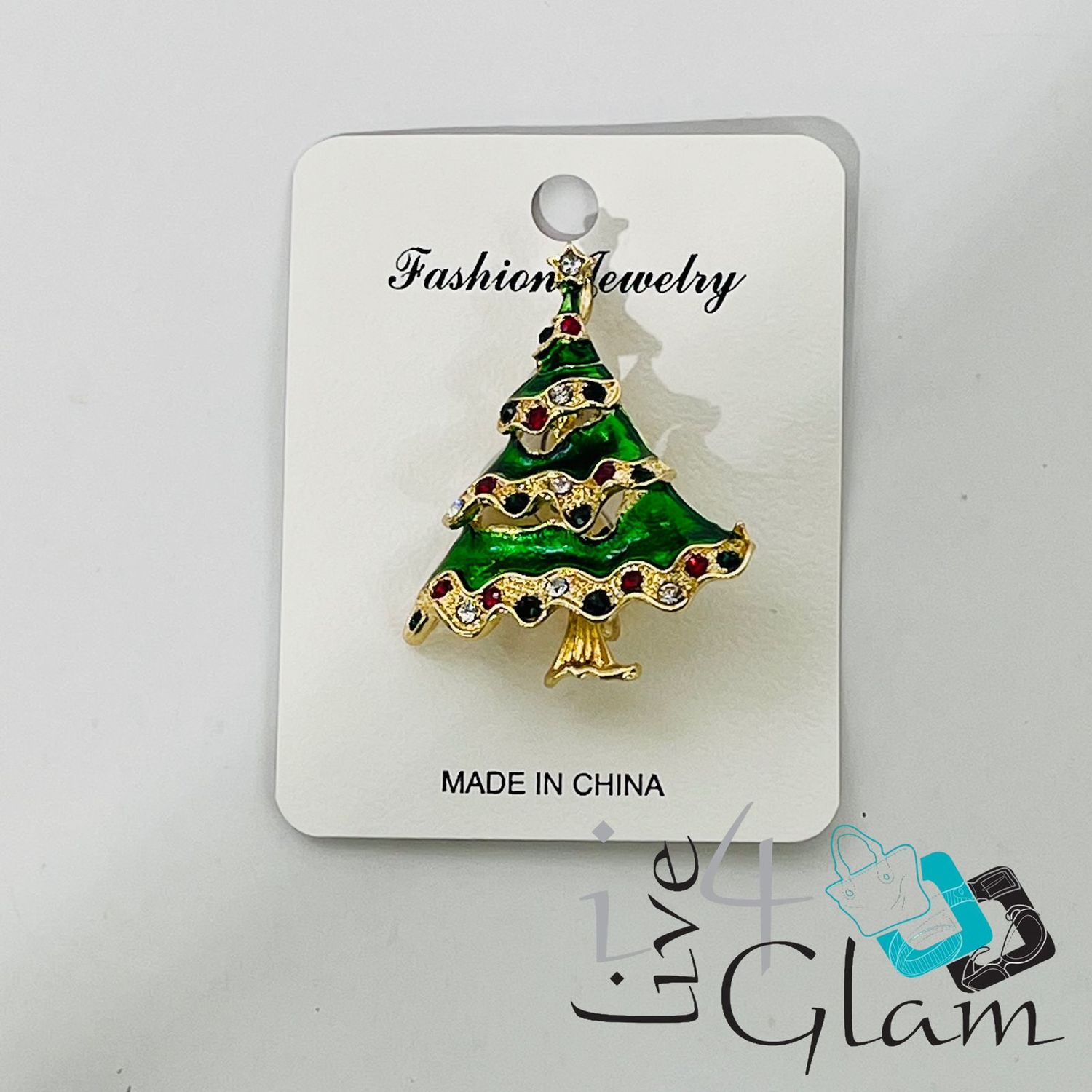 Christmas Tree Broach, Color: Gold