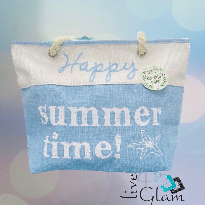 Happy Summer Time Beach Bag, Color: Blue