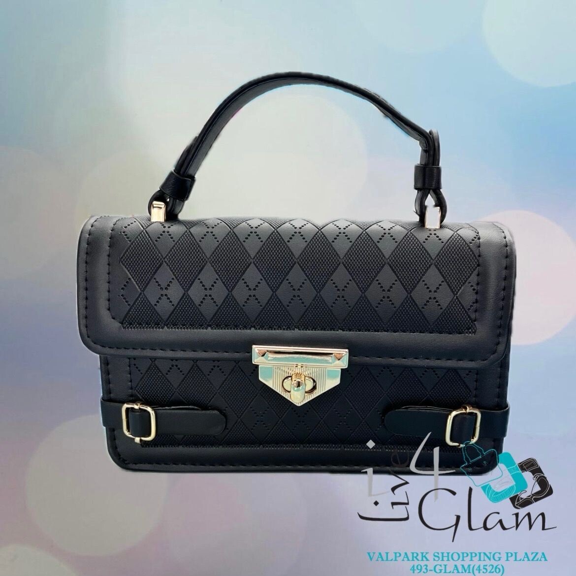 Gold Buckle Purse, Color: Black
