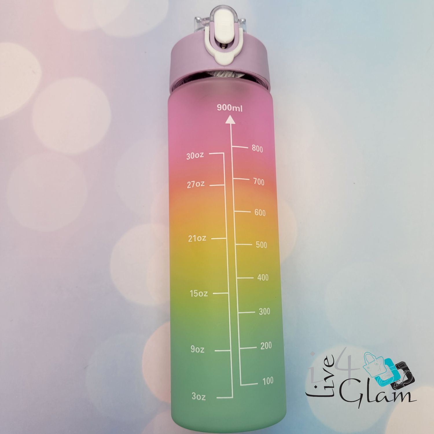 32oz Gradient Motivational Water Bottle Set, Size: Purple/Green