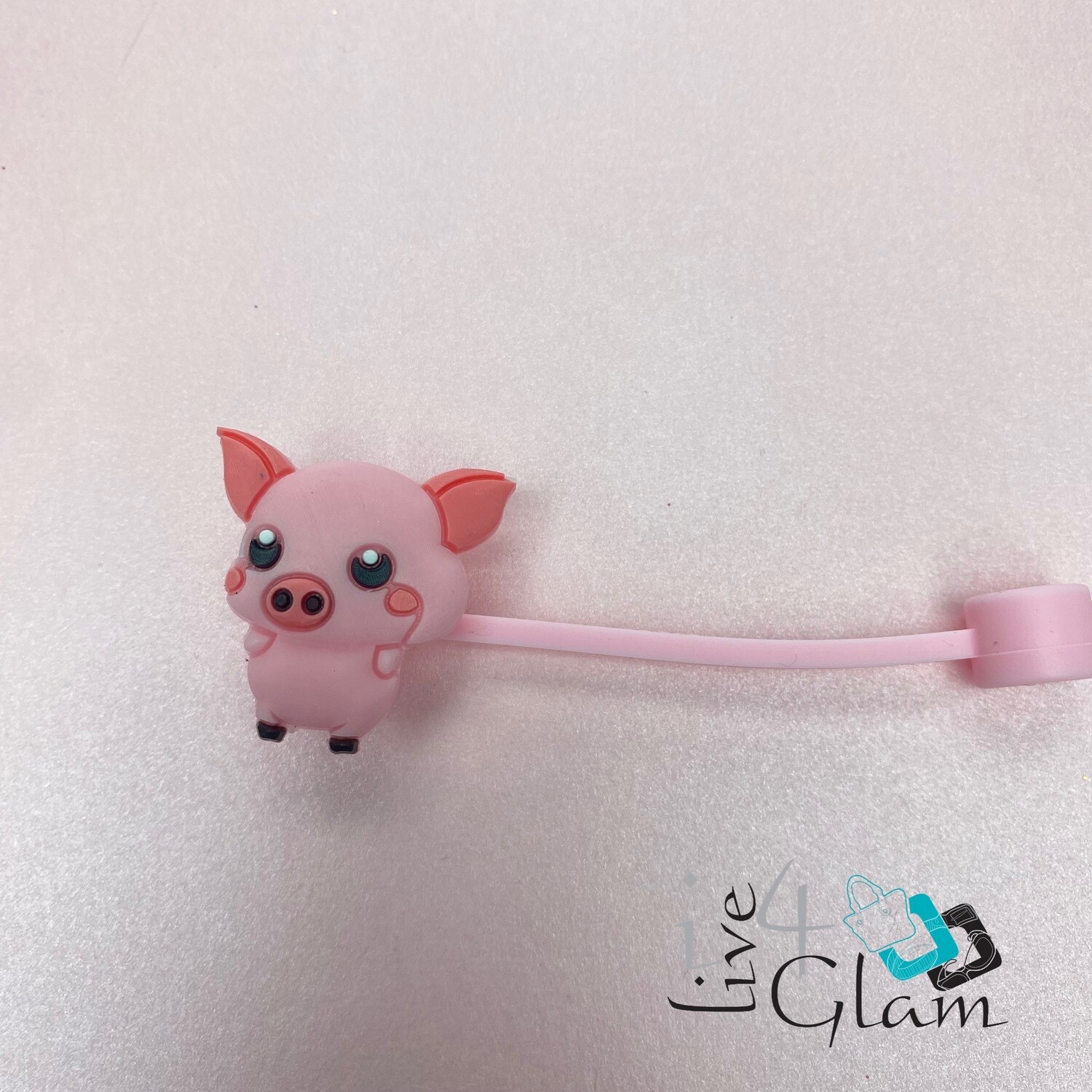 Pig Large Straw Cover, Color: Pink
