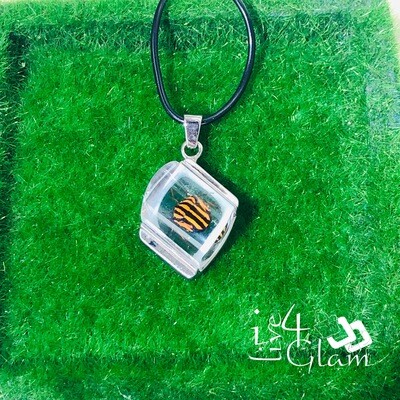 Real Animal Red Striped Bug Cord Necklace
