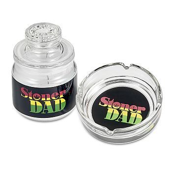 Stoner Dad Stash Jar &amp; Ash Tray Set