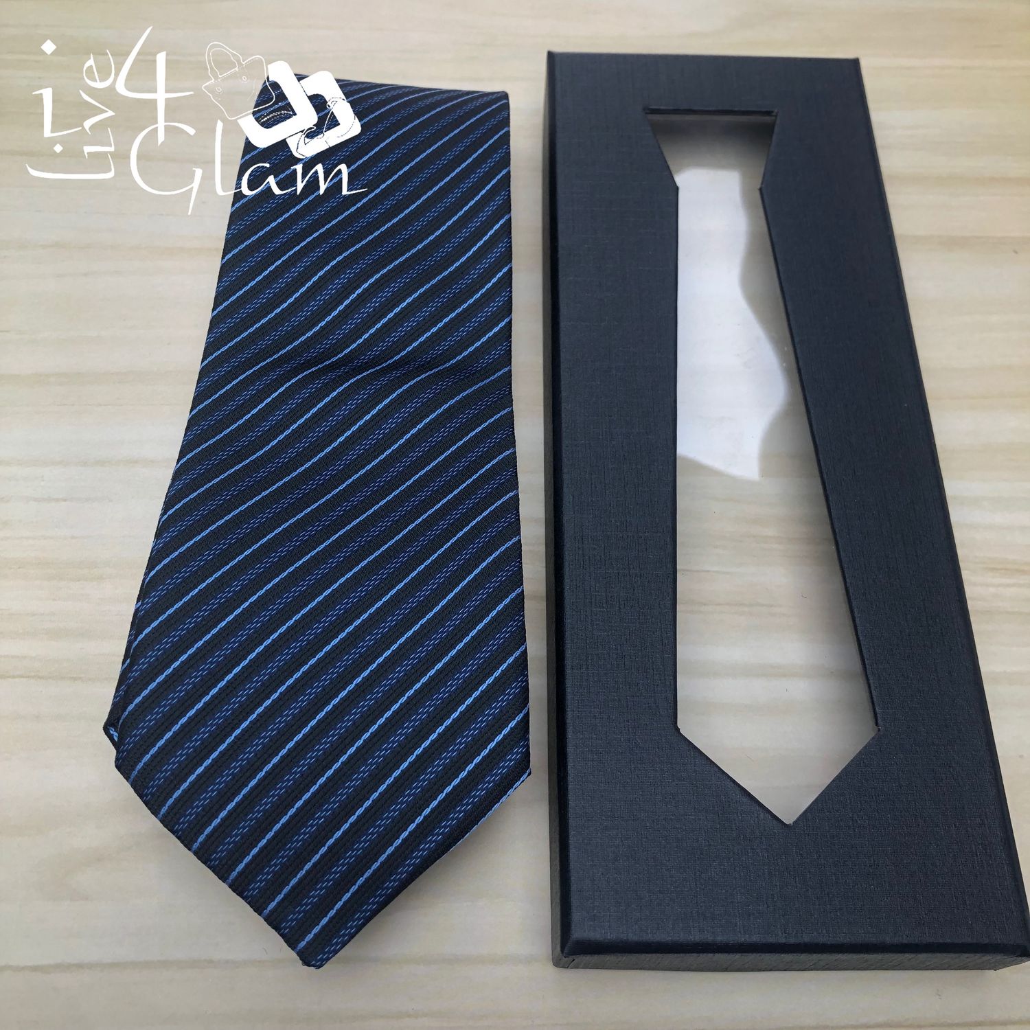 Men&#39;s Tie Navy Blue Diagonal Stripes