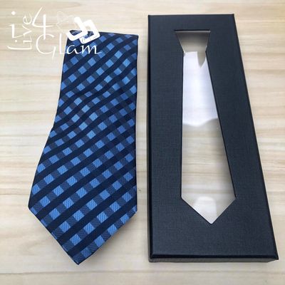 Men&#39;s Tie Dark Blue Plaid