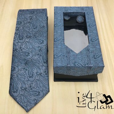 Men&#39;s Tie and Cuff Link Set Blue Pattern