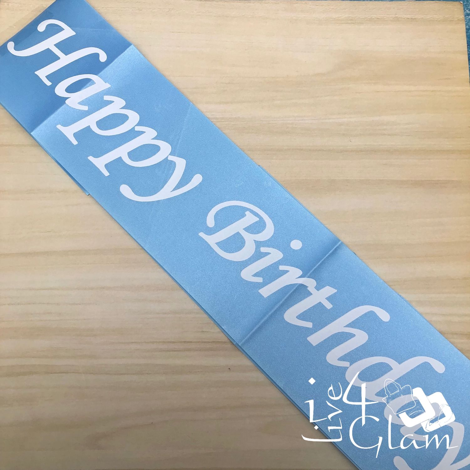 Birthday Sash Light Blue/White