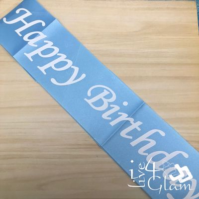 Birthday Sash Light Blue/White