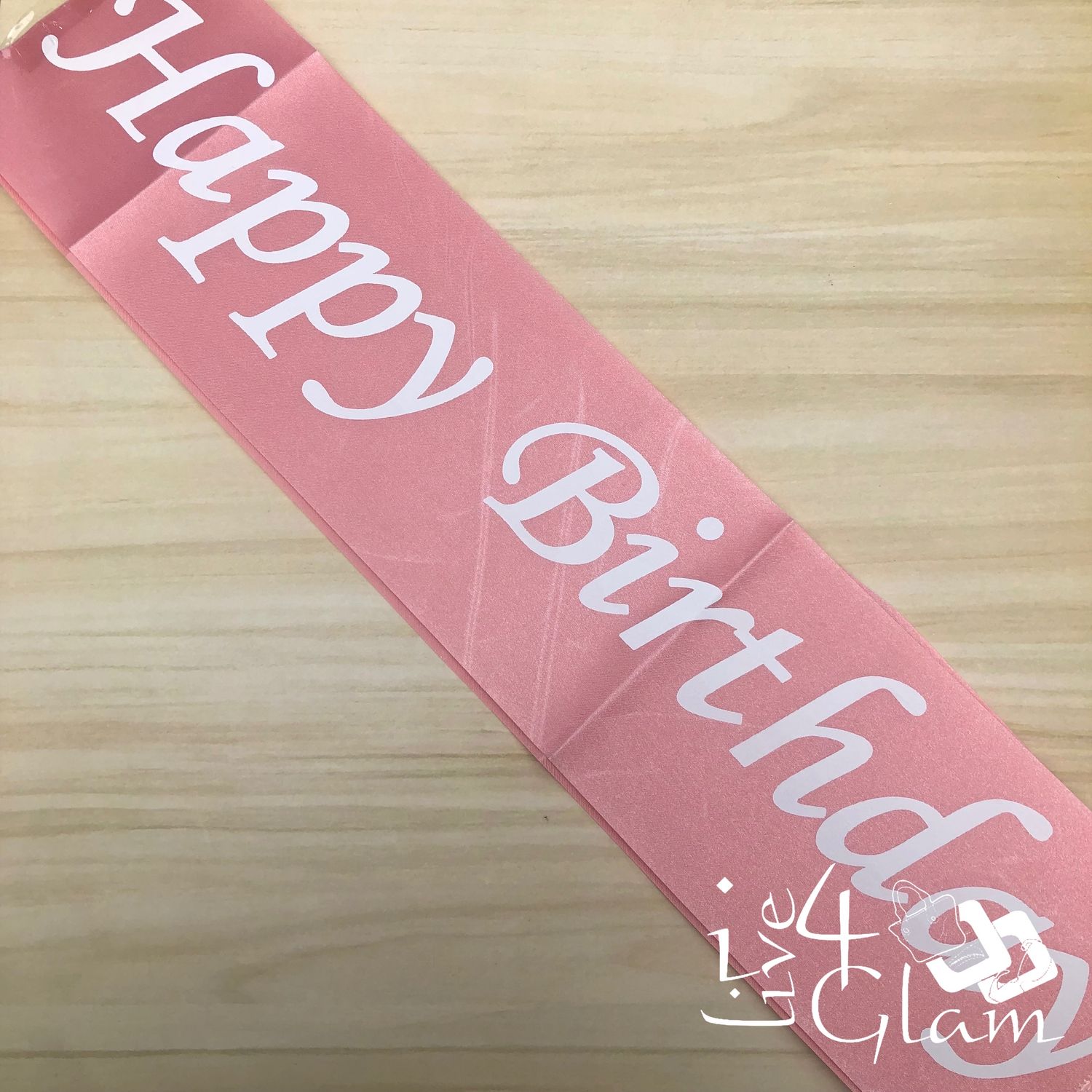 Birthday Sash Light Pink/White