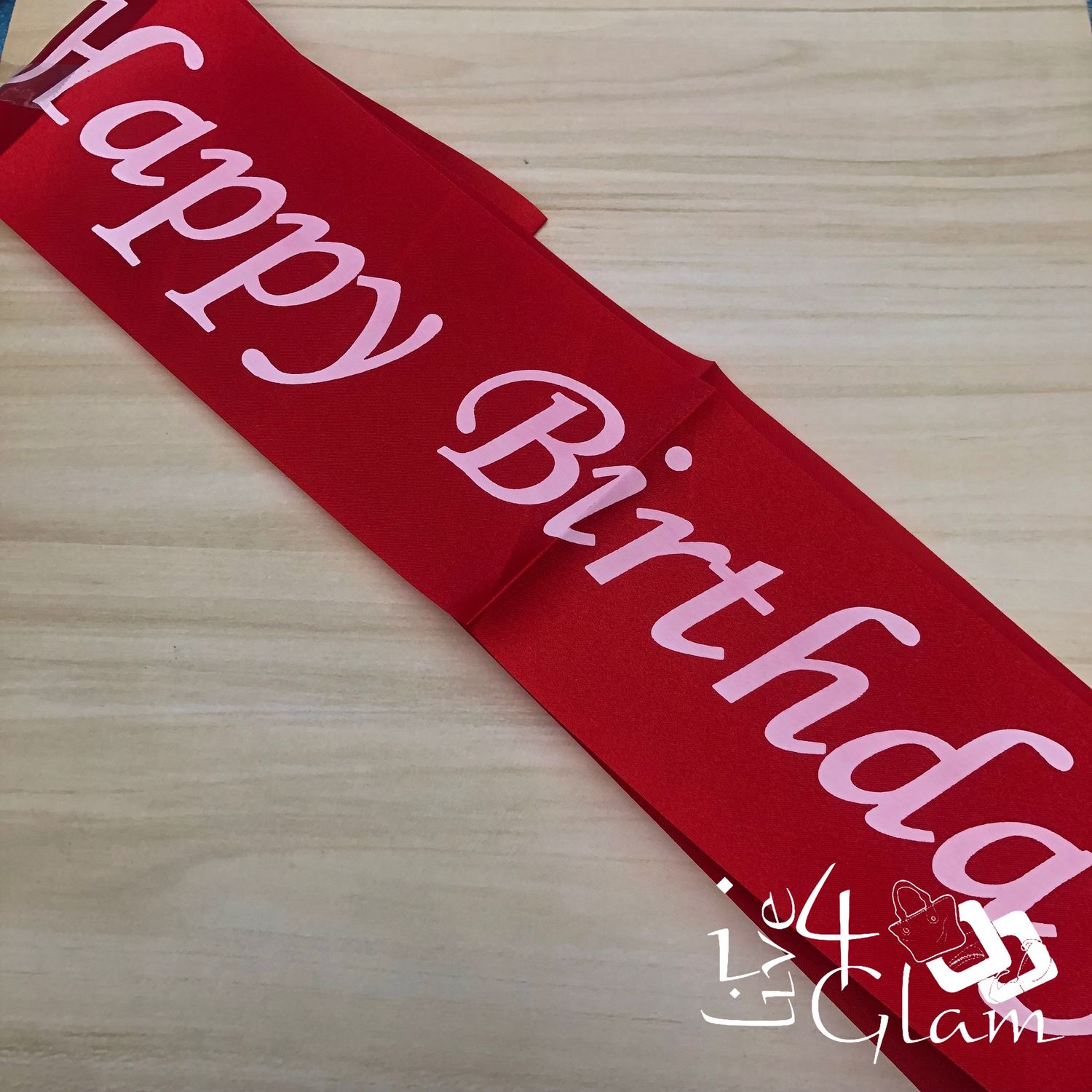 Birthday Sash Red/Pink